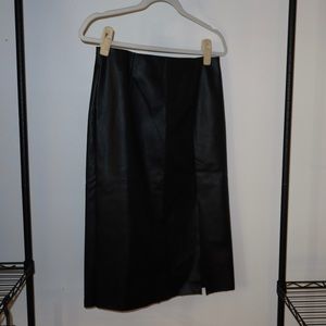 Faux Leather Black Pencil Skirt